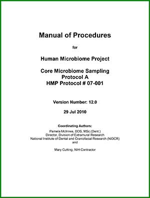 Manual of procedures for Human Microbiome Project Core Microbiome Sampling Protocol